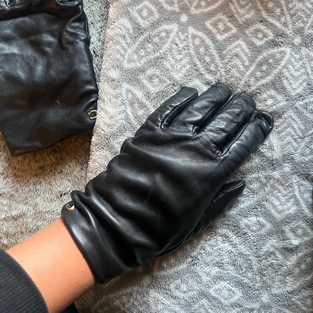 COACH leather gloves